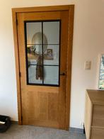 Binnendeur eik zwart staal vitrine, Doe-het-zelf en Bouw, Deuren en Vliegenramen, Ophalen, Glas, Binnendeur