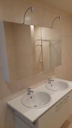 TOILETKAST IN  WIT MET SPIEGELKASTEN, Huis en Inrichting, Ophalen, Spiegelkast, 100 tot 150 cm, Zo goed als nieuw