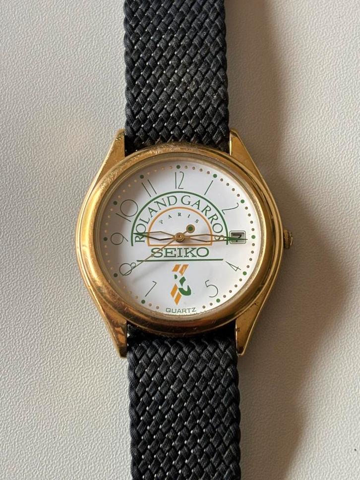 Montre Seiko Roland garros 1990, Handtassen en Accessoires, Horloges | Dames, Zo goed als nieuw, Seiko, Ophalen of Verzenden