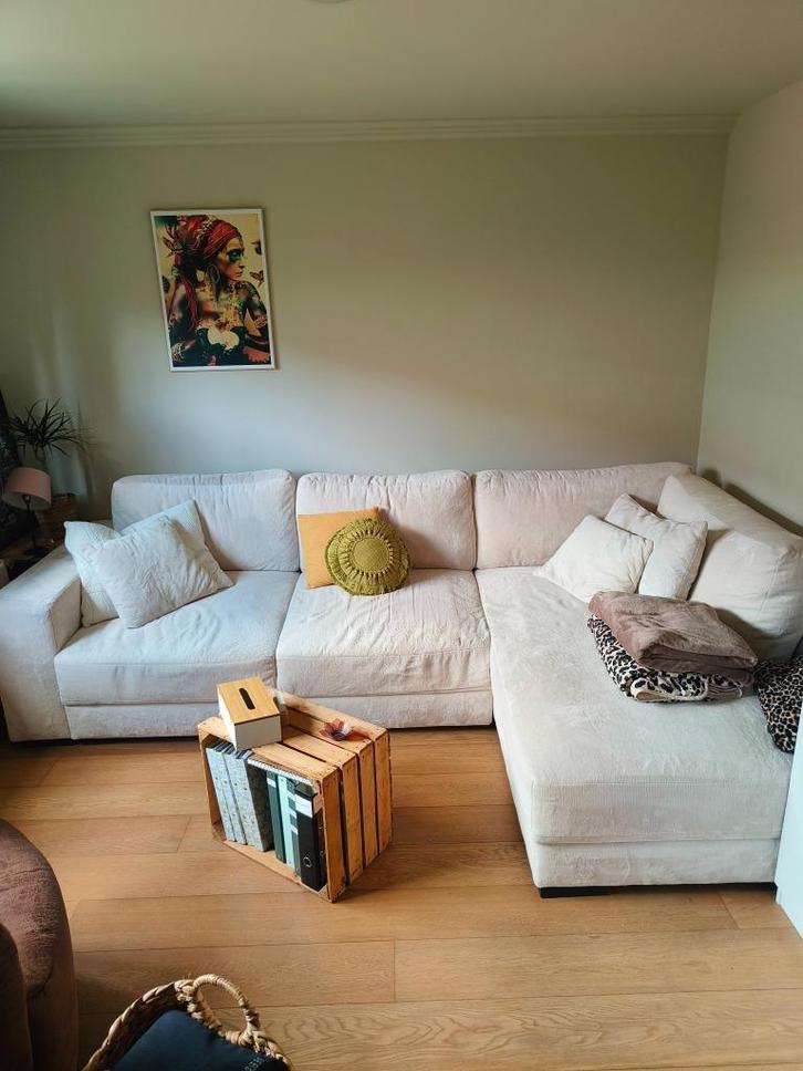 Hoekbank 'Rieb' van Sarah Mo, Huis en Inrichting, Zetels | Complete zithoeken, Zo goed als nieuw, Hout, Stof, Ophalen