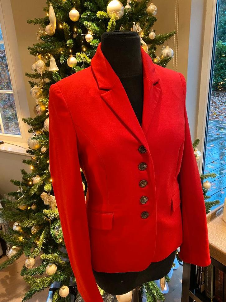 Scapa kerstrode blazer - 38, Kleding | Dames, Jasjes, Kostuums en Pakken, Zo goed als nieuw, Jasje, Maat 38/40 (M), Rood, Ophalen of Verzenden