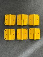 6 charnières métal laqué jaune Argenta 80x80mm, Enlèvement, Utilisé