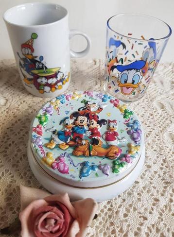Donald Duck /Disney, glas, beker en blikje, Verzamelen, Ophalen of Verzenden, Donald Duck, Gebruikt, Servies