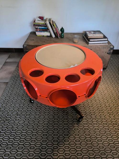 ROTOBAR Curver- Space Age oranje/wit, Antiek en Kunst, Antiek | Meubels | Tafels, Ophalen