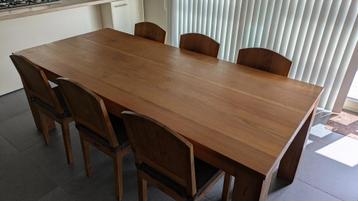 eettafel +  6 stoelen : gerecycled teak beschikbaar voor biedingen