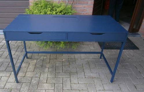 Ikea blauw bureau 132 x 58 cm, Huis en Inrichting, Bureaus, Gebruikt, Bureau, Ophalen