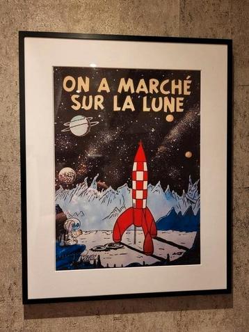 Kuifje kader "we hebben op de maand gewandeld" beschikbaar voor biedingen