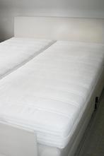 Boxspring met voleiken poten en verstelbare matrasligging, Ophalen, Gebruikt, Tweepersoons, 80 cm