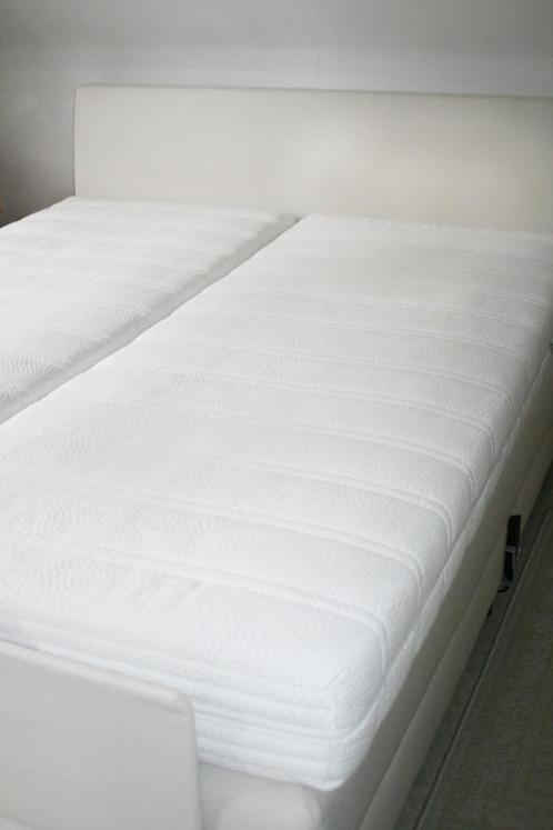 Boxspring met voleiken poten en verstelbare matrasligging, Maison & Meubles, Chambre à coucher | Lits boxsprings, Utilisé, 80 cm