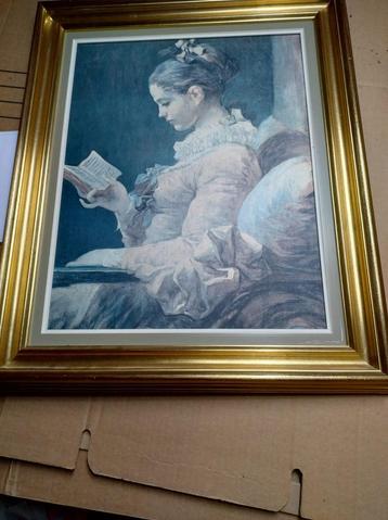Antiek schilderij – naar Fragonard “La Liseuse” beschikbaar voor biedingen