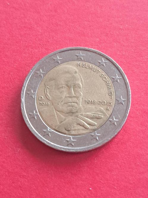 2018 Allemagne 2 euros Helmut Schmidt A Berlin, Timbres & Monnaies, Monnaies | Europe | Monnaies euro, Monnaie en vrac, 2 euros