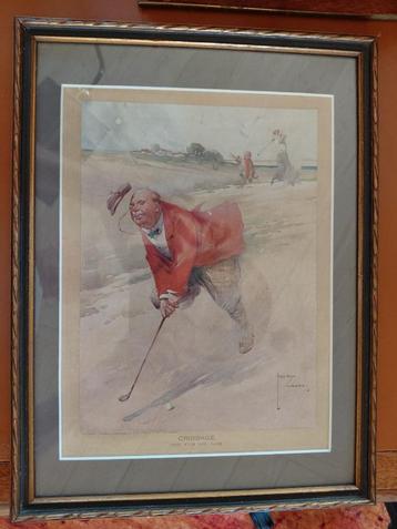 Aquarel Lawson Wood  The Golfer  beschikbaar voor biedingen