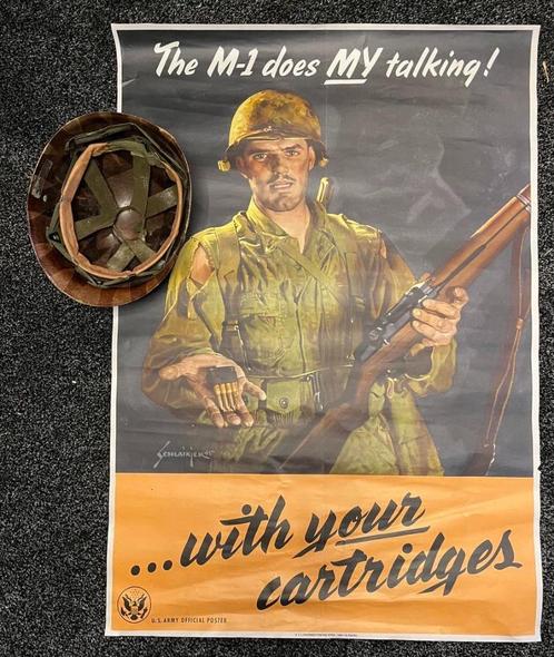 US WWII WO2 poster Garand M1, Verzamelen, Militaria | Tweede Wereldoorlog, Ophalen of Verzenden