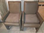4 eetkamer stoelen + kussens, Ophalen, Gebruikt, Bruin, Vier