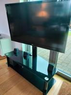 Draaibaar TV-meubel (zwart, glas), Audio, Tv en Foto, Televisies, Ophalen of Verzenden, Zo goed als nieuw