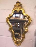 Sierlijk antiek gouden spiegeltje H 62cm B 32cm, Overige vormen, Ophalen of Verzenden