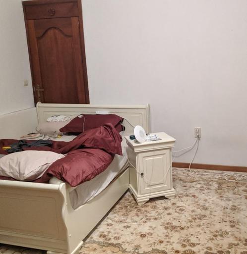 Tweepersoonsbed 160x200 met nachtkastjes, Huis en Inrichting, Slaapkamer | Bedden, Gebruikt, Tweepersoons, 160 cm, 200 cm, Wit