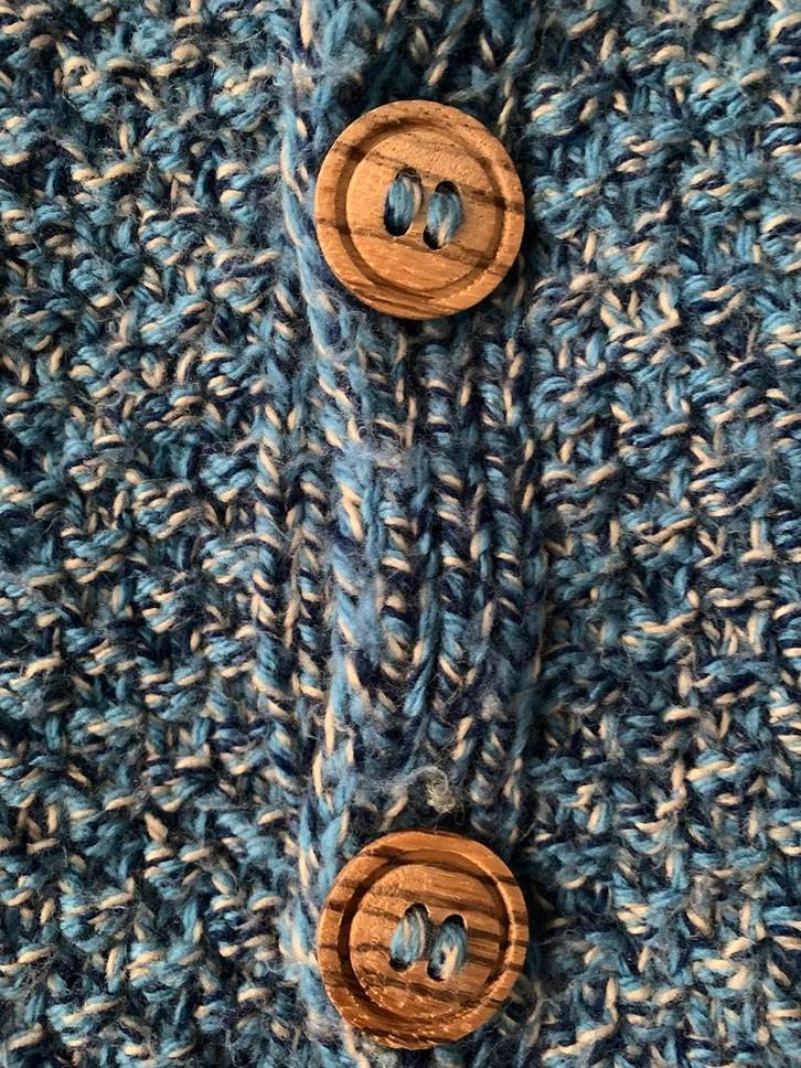 Gebreide vest blauwgespikkeld medium, Kleding | Heren, Truien en Vesten, Ophalen of Verzenden