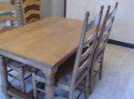 Eiken eetkamertafel + 4 eetkamerstoelen  - 130 cm x 84 cm, Ophalen