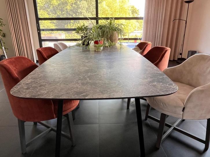 6 fluwelen Passe Partout eetkamer stoelen, Huis en Inrichting, Stoelen, Zo goed als nieuw, Vijf, Zes of meer stoelen, Stof, Bruin