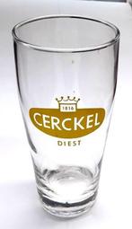 bierglas met gele opdruk "1816 - Cerckel - Diest, Utilisé, Enlèvement ou Envoi, Verre à bière