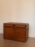 Houten kist rotan buitenkant, Huis en Inrichting, Ophalen, Gebruikt