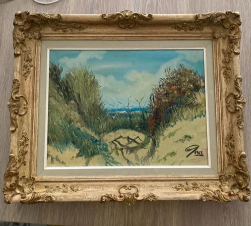 Prachtig olieverfschilderij Duinen te Zeebrugge. Jaar 1963, Antiek en Kunst, Kunst | Schilderijen | Klassiek, Ophalen of Verzenden