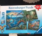 Dino puzzel 3 x 49 stukjes, Kinderen en Baby's, Speelgoed | Kinderpuzzels, 10 tot 50 stukjes, Zo goed als nieuw, Ophalen