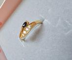 Vergulde ring bezet met halfedelsteen, Ophalen of Verzenden, Goud, Ring, Met edelsteen