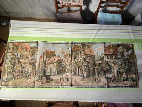 wandtapijt 1,47m x 0,50m stadje naar werk van Carl Spitzweg, Antiek en Kunst, Antiek | Tapijten, Tafelkleden en Textiel, Ophalen of Verzenden