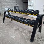 Rubber Dumbells Set 2 kilo tot 20 kilo + Dumbellrek, Sport en Fitness, Fitnessmaterialen, Ophalen, Zo goed als nieuw