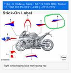NIEUWE sticker linksachter BMW S1000RR K67, Ophalen of Verzenden