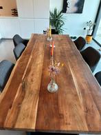 Massieve houten tafel | Eik | 6 grijze stoelen, Huis en Inrichting, Tafels | Eettafels, Zo goed als nieuw, Ophalen