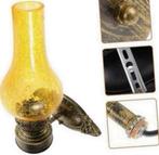 Wandlamp Industrieel olie lamp lantaarn geel glas antiek set, Huis en Inrichting, Ophalen of Verzenden, Nieuw, Glas