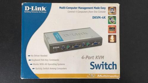 D-Link 4 port KVM switch in originele verpakking, Computers en Software, Pc- en Netwerkkabels, Zo goed als nieuw, Ophalen of Verzenden