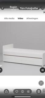 SLÄKT Bedframe met onderbed en opberger, wit, 90x200 cm, Enlèvement, Utilisé, 180 cm ou plus, 85 à 100 cm