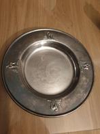 Mooi verzilverd  antiek rond bordje made in denmark, Ophalen of Verzenden