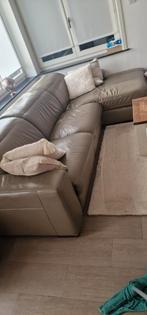 Canape d'angle en cuir avec relax et pouf, Maison & Meubles, Enlèvement, Utilisé, Cuir