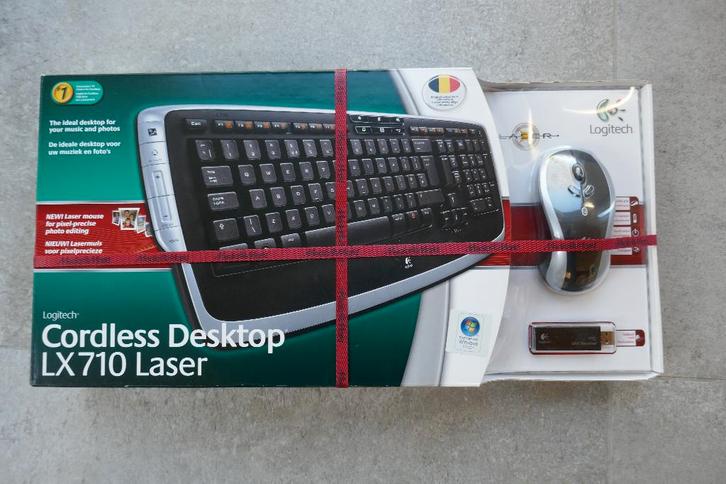 Logitech draadloos toetsenbord en muis LX710 Laser, Computers en Software, Toetsenborden, Nieuw, Qwerty, Draadloos, Toetsenbord en muis-set
