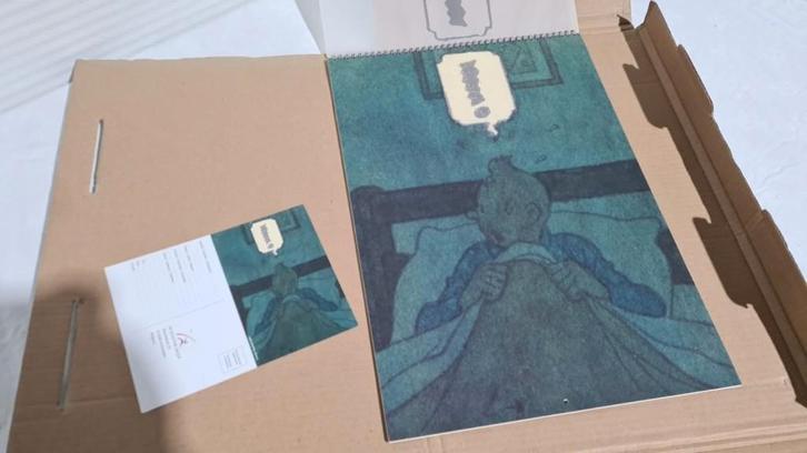 Kuifje Tintin kalender 2002, uitgegeven De Schutter group, Verzamelen, Stripfiguren, Zo goed als nieuw, Plaatje, Poster of Sticker