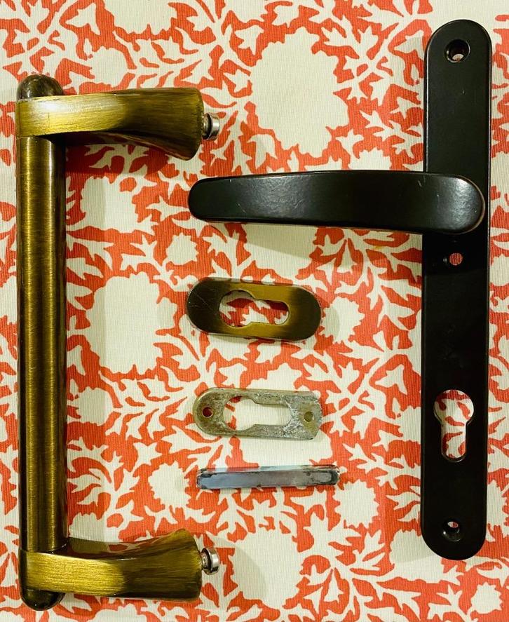 Poignée de porte d'entrée, Doe-het-zelf en Bouw, Hang- en Sluitwerk, Gebruikt, Klink of Kruk, Koper of Messing