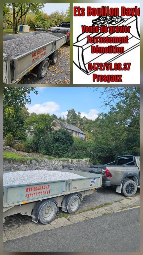 Gravier et cailloux tout calibre disponible région de couvin, Auto diversen, Aanhangers en Bagagewagens, Zo goed als nieuw, Verzenden