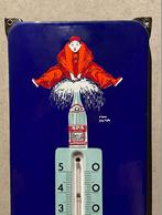 GEËMAILLEERDE PLAAT/SPA-THERMOMETER, Ophalen of Verzenden, Gebruikt, Reclamebord