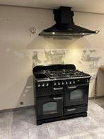 Gasfornuis + dampkap Falcon zwart/chroom, Elektronische apparatuur, Fornuizen, Ophalen, Gebruikt, Gas, Vrijstaand