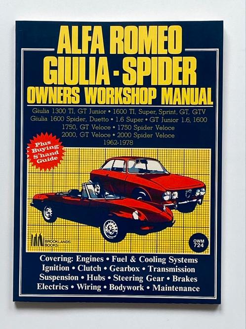 Alfa Romeo Giulia Spider - 0wners Workshop Manual - 1991, Boeken, Auto's | Boeken, Gelezen, Alfa Romeo