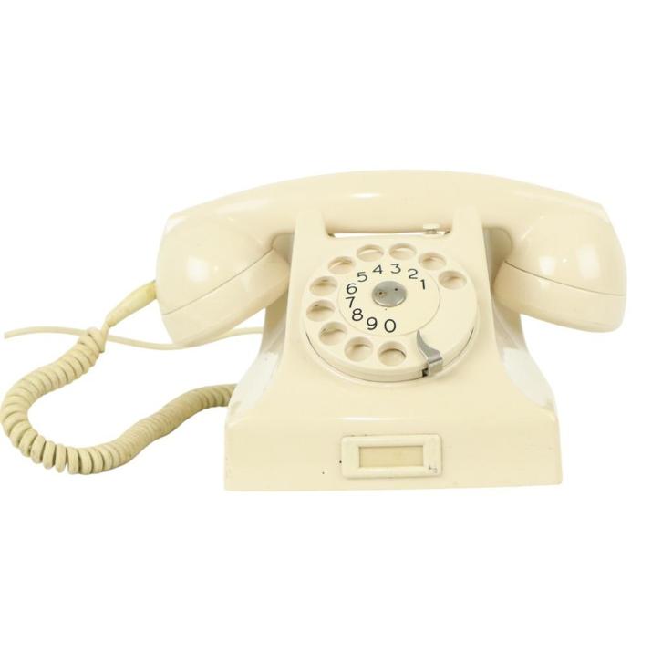 Vintage Witte Draaischijf Telefoon Bakeliet PTT Ericsson 47, Telecommunicatie, Vaste telefoons | Niet Draadloos, Gebruikt, Bakeliet