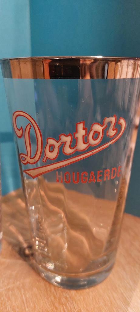 Zeldzaam Dikke email DORTOR Hougaarden zilveren boord !!, Verzamelen, Biermerken, Zo goed als nieuw, Glas of Glazen, Overige merken