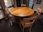 Table ronde chêne 120cm + 4 chaises