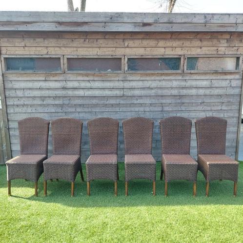 6 loom stoelen, Huis en Inrichting, Stoelen, Zo goed als nieuw, Vijf, Zes of meer stoelen, Riet of Rotan, Bruin, Ophalen