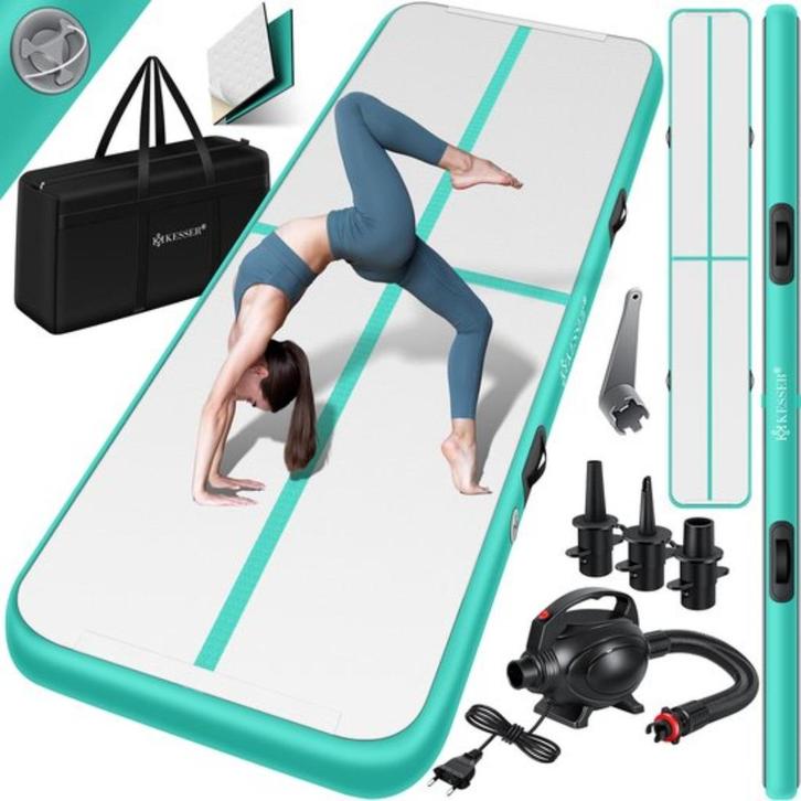 Airtrack, Sport en Fitness, Turnen, Zo goed als nieuw, Materiaal, Groen, Ophalen